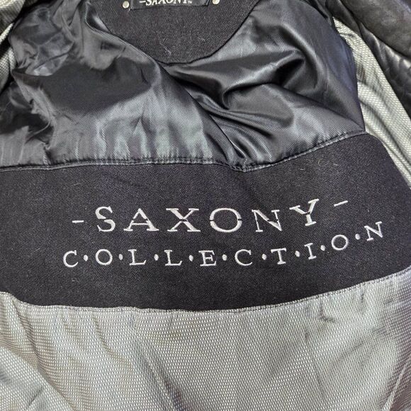 Saxony Vintage Leather Bomber Jacket | Men’s Size 40 | Black Full Zip - Picture 10 of 11